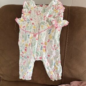 Mud Pie Pastel Floral Baby Romper